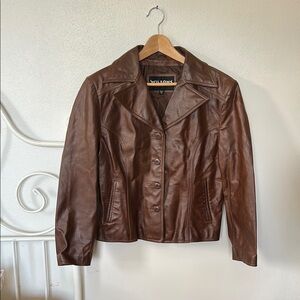 Vintage Wilsons 100% Leather Brown Leather Jacket XL Y2K 2000s 90s Princess Seam